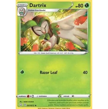 Sběratelská karetní hra Pokémon SHF 007/072 Dartrix - Shining Fates Stav: Near Mint, Verze: NORMAL