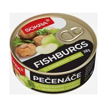 konzervovaná ryba FISHBURGS Pečenáče v sladkokyselé omáčce 240 g