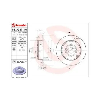 Brzdový kotouč BREMBO 08.A337.11 Brzdový kotouč Doprava Zdarma! Brembo UV-COATED Tři inovace v jednom UV ochrana lesklý kovový efekt a úcta k životnímu prostředí tři mimořádné funkce brzdových kotoučů Brembo UV-COATED Hlavní výhody technologie