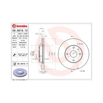 Brzdový kotouč BREMBO 09.A918.11 Brzdový kotouč Doprava Zdarma! Brembo UV-COATED Tři inovace v jednom UV ochrana lesklý kovový efekt a úcta k životnímu prostředí tři mimořádné funkce brzdových kotoučů Brembo UV-COATED Hlavní výhody technologie