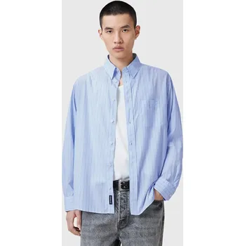 Pánská košile Bavlněná košile AllSaints MARCEL M042SC modrá 05X, vel. XL
