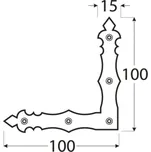 Rohovník ozdobný černý C 100x100x15x2mm