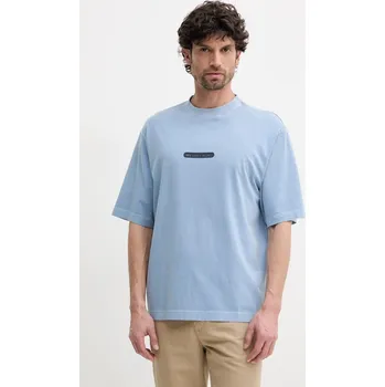 Pánské tričko Bavlněné tričko Michael Kors modrá barva, s potiskem, CS552K2HU2 05X, vel. L