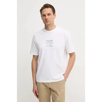 Bavlněné tričko Guess bílá barva, s aplikací, M5RI35 K8FQ4 M5RI35.K8FQ4 00X, vel. XL