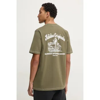 Pánské tričko Bavlněné tričko adidas Originals Wabash zelená barva, s potiskem, JP4476 91X, vel. L