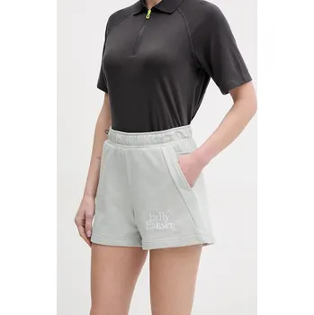 Dámské kraťasy Kraťasy Helly Hansen dámské, zelená barva, s potiskem, high waist, 54081 07X, vel. M