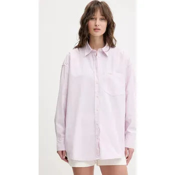 Pánské oblečení Bavlněná košile Guess Jeans W4YH22.WGCF1 růžová 03X, vel. XS