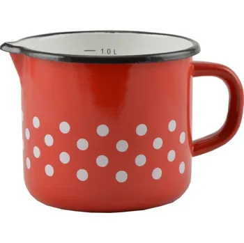 Pro-Tech shop Smaltovaný hrnek 1l červený tečkovaný 53903 14090