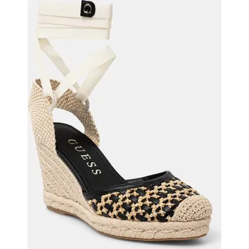 Dámské polobotky Espadrilky Guess CYRENAM černá barva, na klínku, FLJNAM FAB04 FLJNAM.FAB04.BLACK 99X, EUR 36