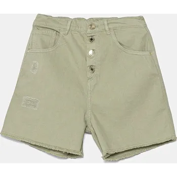 Chlapecké kraťasy Dětské riflové kraťasy Guess zelená barva, hladké, J5GD29 WH6L0 J5GD29.WH6L0.PPYA 70X, vel. 158-166