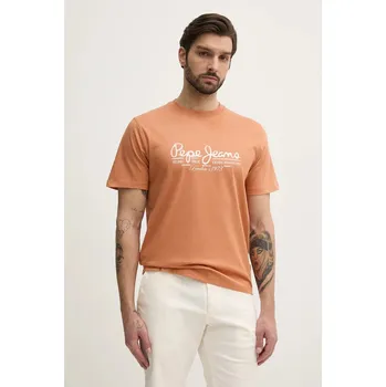 Pánská móda Bavlněné tričko Pepe Jeans DUMAS TEE PM509769 oranžová 22X, vel. XL