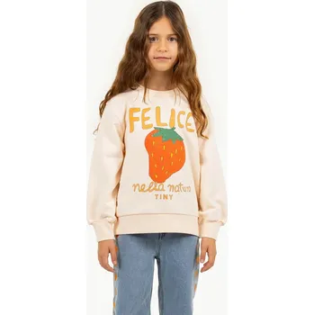 Chlapecká mikina Dětská bavlněná mikina Tinycottons NELLA NATURA GRAPHIC SWEATSHIRT SS25.100 béžová 01X, vel. 104