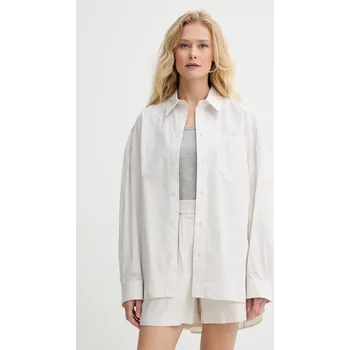 Pánská košile Bavlněná košile Herskind Lex béžová barva, relaxed, s klasickým límcem, 5567172 01X, vel. 34