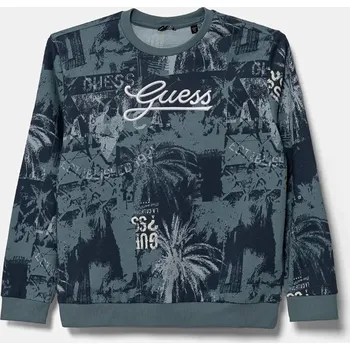Chlapecká mikina Dětská bavlněná mikina Guess tmavomodrá barva, vzorovaná, L5RQ08 KA6R4 L5RQ08.KA6R4.PPYA 59X, vel. 122-125