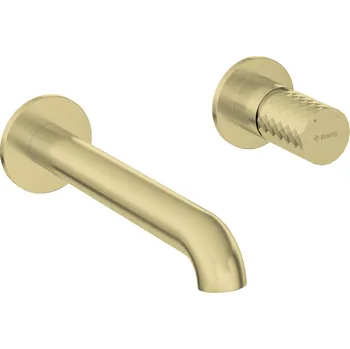 Koupelnová baterie Umyvadlová baterie nástěnná Deante SILIA HEXA BHS R54L nerez zlatá