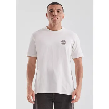 Pánské tričko s.Oliver pánské basic triko s potiskem krátký rukáv krémové Velikost: M