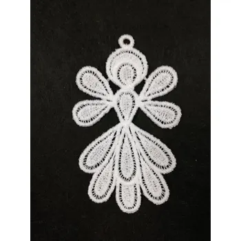 Vánoční dekorace Vánoční krajková dekorace - andílek č.6