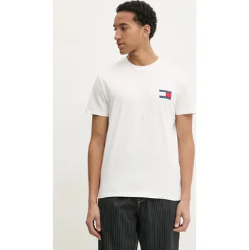 Pánské oblečení Tričko Tommy Jeans DM0DM20346 bílá 00X, vel. XXL