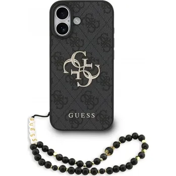 Telefonní příslušenství Zadní kryt Guess PU 4G Metal Logo Strap pro iPhone 17 Black