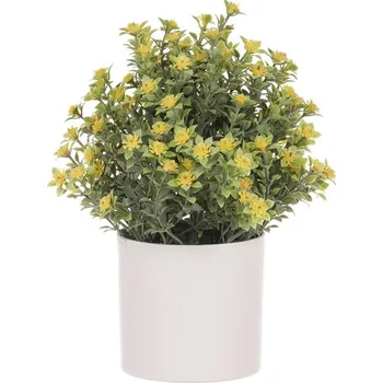 umělá květina Autronic Tráva kvetoucí v bílém obalu - umělá, žluté květy, sada 6 ks