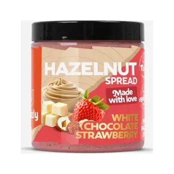 Lískooříškový krém s bílou čokoládou a jahodovým prachem 250 g