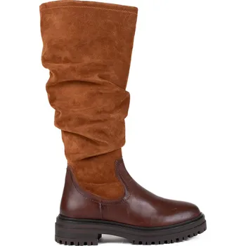 Dámské sandále Dámské hnědé kozačky s řasením Marco Tozzi Velikost: 40