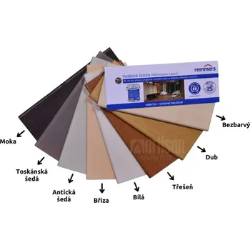 barva a nátěr na dřevo REMMERS Vzorník Vosková lazura - vějíř