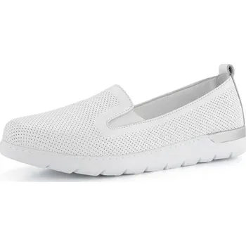 Dámské polobotky Looke kožené perforované mokasíny/slip-on Celie White L1052_03 - 39 | P685517