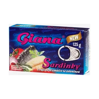 konzervovaná ryba Sardinky v rajčatové omáčce se zeleninou 125 g