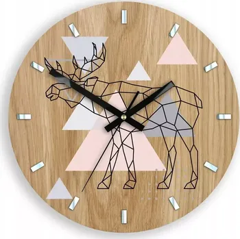 Hodiny Dřevěné nástěnné hodiny Los 33 cm dub přírodní