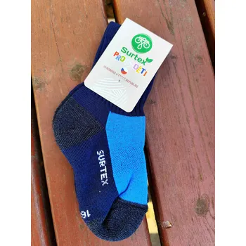 Surtex volný lem pro děti (70% merinové vlny) Barva: modrá/tmavě modrá/šedá, Velikost: 22 - 23 (eur 34-35)