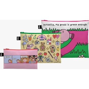 Kosmetická taška Taštičky na zip 3 ks LOQI ROSIE PINK Collection