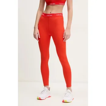 Dámské legíny Tréninkové legíny Calvin Klein Performance červená barva, s potiskem, LVGWS5L609 29X, vel. XS