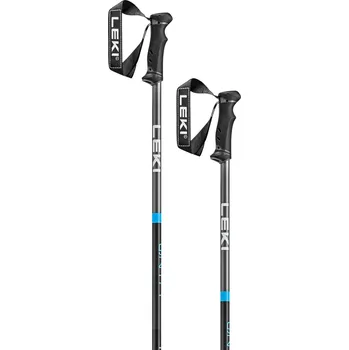 Sjezdová hůlka Leki QNTM - black/llight anthracite/cyan 120