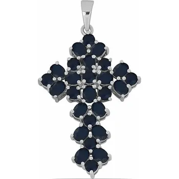 Přívěsek Přívěsek stříbrný s broušenými modrými safíry Ag 925 046600 SAF 3,4 cm, 4,8 g