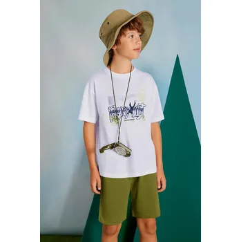 Chlapecká mikina Dětská bavlněná souprava Mayoral zelená barva, 6683 6683.7F.Junior.PPYA 70X, vel. 140