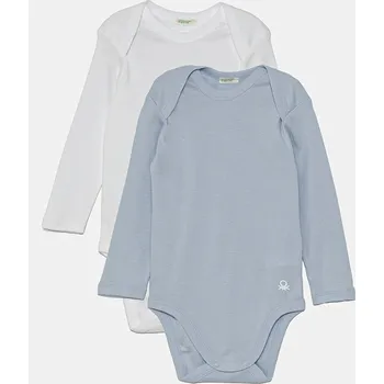 Kojenecký body Bavlněné kojenecké body United Colors of Benetton 3-pack 3GI70B089 3GI70B089.W.Reprop.PPYA modrá 05X, vel. 56