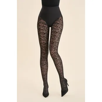 Dámské punčochy Gabriella Černé vzorované punčochy Perse 60 den černá 3