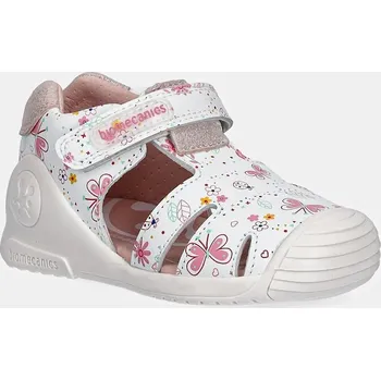 Dívčí sandály Dětské kožené sandály Biomecanics bílá barva, 252101 00X, EUR 18