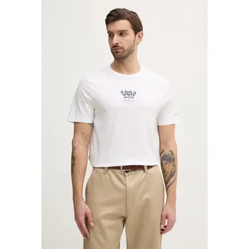 Pánské tričko Bavlněné tričko Tommy Hilfiger MW0MW38613 bílá 00X, vel. L