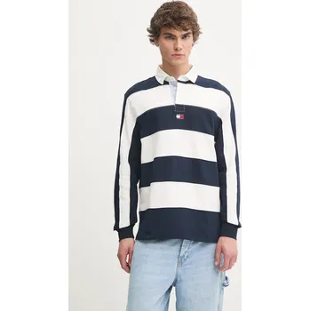 Pánské tričko Bavlněné tričko s dlouhým rukávem Tommy Jeans tmavomodrá barva, DM0DM20666 59X, vel. S