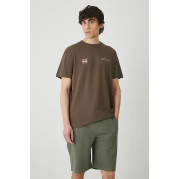 Pánské tričko Tričko Medicine hnědá barva, s potiskem RS25.TSM807 98X, vel. L