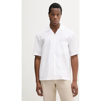 Pánská košile Bavlněná košile BOSS bílá barva, relaxed, 50539663 00X, vel. XL