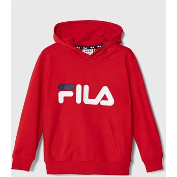 Chlapecká mikina Dětská mikina Fila červená barva, s kapucí, s potiskem FAK0120 33X, vel. 86-92