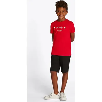 Dětská móda Dětské bavlněné tričko Tommy Hilfiger KB0KB09532.116.122.PPYA červená 33X, vel. 116