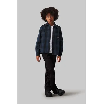 Chlapecké kalhoty Dětské bavlněné kalhoty Calvin Klein Jeans CEREMONY STRAIGHT IB0IB02093.9BYH černá 99X, vel. 140