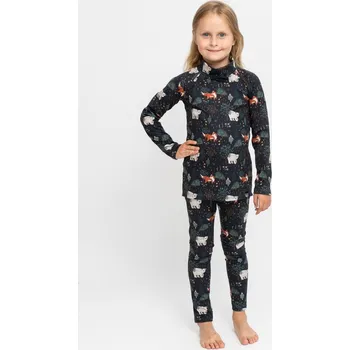Pánské termo spodní prádlo Černé termo prádlo se zvířátky Velikost: 98/104
