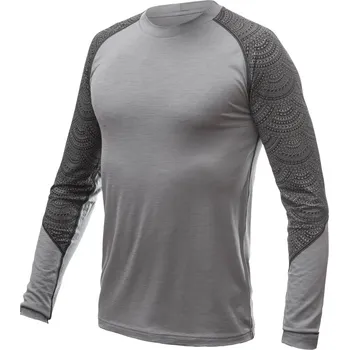 cyklistický dres Pánské triko dl.rukáv SENSOR MERINO IMPRESS šedá/maori L