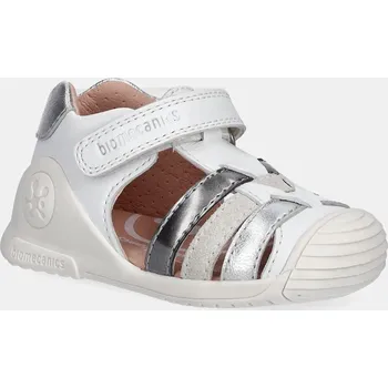 Dívčí sandály Dětské kožené sandály Biomecanics bílá barva, 252104 00X, EUR 18