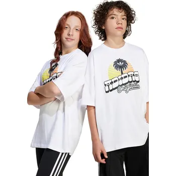 Chlapecké tričko Dětské bavlněné tričko adidas Originals JD0371 bílá 00X, vel. 134